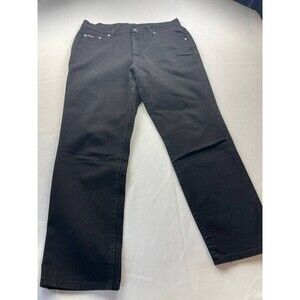 Lee Riders Jeans Womens Size 16P Black Denim Straight Leg Pockets Casual